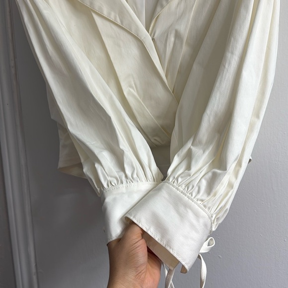 Cinq À Sept Pasha Long-sleeve Shirt In Ivory size M - Picture 14 of 14
